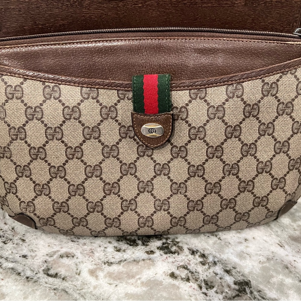 Gucci Ophidia Sherry Line Monogram Vintage Clutch Crossbody Bag Authentic